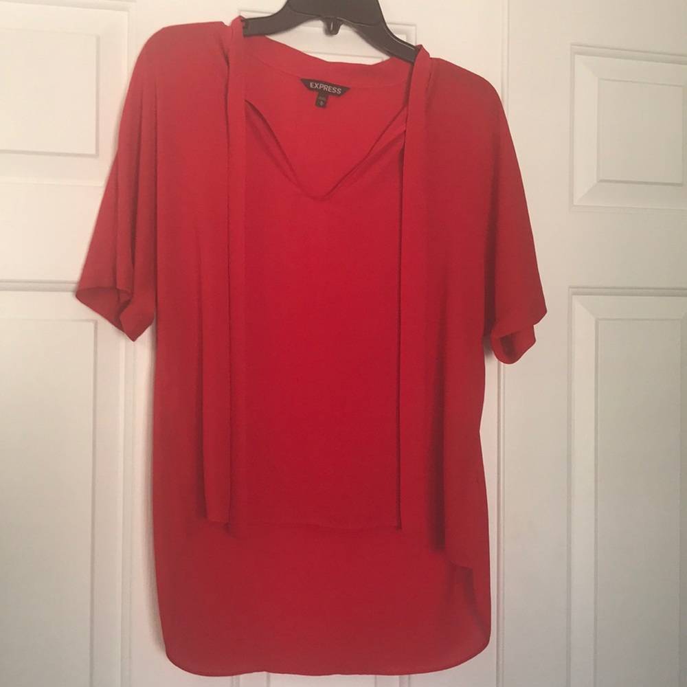 Express High Low Red Blouse